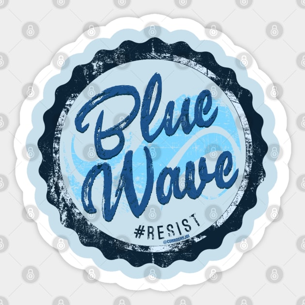 Blue Wave Sticker by snarkshop